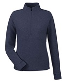 North End Ladies' Spirit Textured Quarter-Zip Jacket NE725W CLASSIC NAVY HTH Pocket