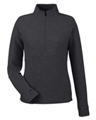 North End Ladies' Spirit Textured Quarter-Zip Jacket NE725W BLACK HEATHER Pocket