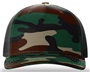 Richardson 112PFP Printed Five Panel Trucker GREEN CAMO/BLACK Front