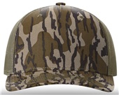 Richardson 112PFP Printed Five Panel Trucker MOSSY OAK BOTTOMLAND/LODEN Front