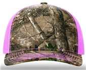 Richardson 112PFP Printed Five Panel Trucker REALTREE EDGE/NEON PINK Front