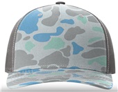 Richardson 112PFP Printed Five Panel Trucker SALTWATER DUCK CAMO/CHARCOAL Front