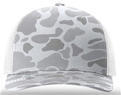 Richardson 112PFP Printed Five Panel Trucker BLIZZARD DUCK CAMO/WHITE Front