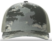 Richardson 112PFP Printed Five Panel Trucker DIGITAL CAMO/LIGHT GREEN Front