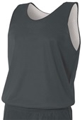 A4 Youth Reversible Mesh Basketball Tank Jerseys N2206 Outside: GRAPHITE, Inside: WHITE Front