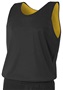 A4 Youth Reversible Mesh Basketball Tank Jerseys N2206 Outside: BLACK, Inside: GOLD Front