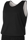 A4 Youth Reversible Mesh Basketball Tank Jerseys N2206 Outside: BLACK, Inside: WHITE Front