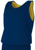 A4 Youth Reversible Mesh Basketball Tank Jerseys N2206 Outside: NAVY, Inside: GOLD Front