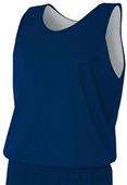 A4 Youth Reversible Mesh Basketball Tank Jerseys N2206 Outside: NAVY, Inside: WHITE Front