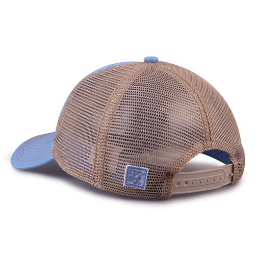 G880 The Game North Carolina Tar Heels Soft Mesh Trucker With Frayed Patch Cap COLUMBIA BLUE Back
