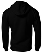 Mid-Weight Full Zip Hoodie, 2-Pockets Hooded, Athletic Fleece Sweatshirt, Adult & Youth BLACK Back
