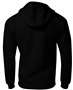 Mid-Weight Full Zip Hoodie, 2-Pockets Hooded, Athletic Fleece Sweatshirt, Adult & Youth BLACK Back