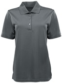 Zorrel Elm Womens Vertical Dash Jaquard Stripe Polo Z7335 CHARCOAL Pocket