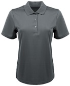 Zorrel Paseo Womens Dot Stripe Jaquard Polo Z7336 CHARCOAL Pocket