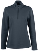 Zorrel Reno Ladies Poly Cotton Fleece Performance 1/4 Zip Z7478 LEAD GRAY Pocket
