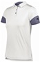Womens 3-Button Polo Shirt (Black,Forest,Maroon,Navy,Royal,Stealth,Red,White) WHITE/STEEL Pocket
