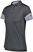 Womens 3-Button Polo Shirt (Black,Forest,Maroon,Navy,Royal,Stealth,Red,White) BLACK/STEEL Pocket