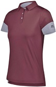 Womens 3-Button Polo Shirt (Black,Forest,Maroon,Navy,Royal,Stealth,Red,White) MAROON/STEEL Pocket