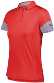 Womens 3-Button Polo Shirt (Black,Forest,Maroon,Navy,Royal,Stealth,Red,White) TRUE RED/STEEL Pocket
