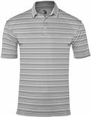 Adult Horizontal Stripe Polo Shirt (Silver,Red,Royal,Navy,Graphite,Black) GRST - GRAPHITE STRIPE Pocket