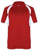 Mens Vented Polo Shirt (Black,Forest,Maroon,Navy,Red,Royal) RD/WH - RED/WHITE Pocket