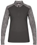 Womens 1/4 Zip Long Sleeve Pullover Shirt (BK,Forest,Graphite,Pink,Navy,Red,Royal GRAPHITE/GRAPHITE TONAL BLEND Pocket