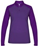 Womens 1/4 Zip Long Sleeve Pullover Shirt (BK,Forest,Graphite,Pink,Navy,Red,Royal PURPLE/PURPLE TONAL BLEND Pocket