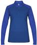 Womens 1/4 Zip Long Sleeve Pullover Shirt (BK,Forest,Graphite,Pink,Navy,Red,Royal ROYAL/ROYAL TONAL BLEND Pocket