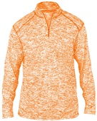 Adult 1/4 Zip Pullover Long Sleeve Shirt BOBL - BURNT ORANGE BLEND Pocket
