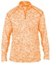 Adult 1/4 Zip Pullover Long Sleeve Shirt BOBL - BURNT ORANGE BLEND Pocket
