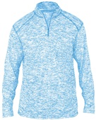 Adult 1/4 Zip Pullover Long Sleeve Shirt CBBL - COLUMBIA BLUE BLEND Pocket