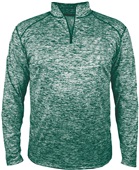 Adult 1/4 Zip Pullover Long Sleeve Shirt FSBL - FOREST BLEND Pocket
