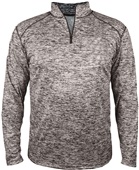 Adult 1/4 Zip Pullover Long Sleeve Shirt GRBL - GRAPHITE BLEND Pocket