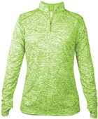 Womens 1/4 Zip Jacket  LMBL - LIME BLEND Pocket