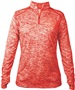 Womens 1/4 Zip Jacket RDBL - RED BLEND Pocket