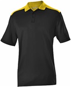 Adult Color Block Polo Shirt (Black,Navy,Red,Royal,White) BK/GD - BLACK/GOLD Pocket
