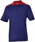 Adult Color Block Polo Shirt (Black,Navy,Red,Royal,White) NY/RD - NAVY/RED Pocket