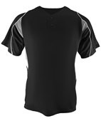 Adult & Youth 2-Button Henley Baseball Jersey (Black,Orange,Forest,Gray,Navy,Purple,Royal,Red,Sky,WT BLACK/GRAY/WHITE Pocket
