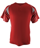 Adult & Youth 2-Button Henley Baseball Jersey (Black,Orange,Forest,Gray,Navy,Purple,Royal,Red,Sky,WT SCARLET/GRAY/WHITE Pocket