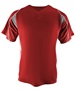 Adult & Youth 2-Button Henley Baseball Jersey (Black,Orange,Forest,Gray,Navy,Purple,Royal,Red,Sky,WT SCARLET/GRAY/WHITE Pocket