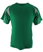 Adult & Youth 2-Button Henley Baseball Jersey (Black,Orange,Forest,Gray,Navy,Purple,Royal,Red,Sky,WT DARK GREEN/GRAY/WHITE Pocket