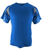 Adult & Youth 2-Button Henley Baseball Jersey (Black,Orange,Forest,Gray,Navy,Purple,Royal,Red,Sky,WT ROYAL/GRAY/WHITE Pocket