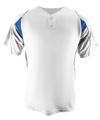 Adult & Youth 2-Button Henley Baseball Jersey (Black,Orange,Forest,Gray,Navy,Purple,Royal,Red,Sky,WT WHITE/ROYAL/GRAY Pocket