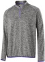 Womens 1/4 Zip Heather Pullover Top (Black,Yellow,Lime,navy,Orange,Pink,Purple,Royal,Red) CARBON HEATHER/PURPLE Pocket