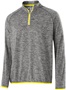 Adult Heather 1/4 Zip Long Sleeve Pullover (Yellow,Graphite,Lime,Navy,Orange,Purple) CARBON HEATHER/BRIGHT YELLOW Pocket