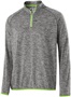 Adult Heather 1/4 Zip Long Sleeve Pullover (Yellow,Graphite,Lime,Navy,Orange,Purple) CARBON HEATHER/LIME Pocket