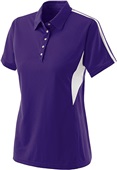  Snag Resistant Womens Polo Shirt (Black,Cardinal,Forest,Graphite,Kelly,Navy,Orange,Purple,Red.White PURPLE/WHITE Pocket