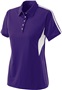  Snag Resistant Womens Polo Shirt (Black,Cardinal,Forest,Graphite,Kelly,Navy,Orange,Purple,Red.White PURPLE/WHITE Pocket