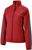 Womens Full Zip, Lightweight, Bottom Drawcord Jacket SCARLET/CARBON Pocket