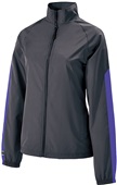 Womens Full Zip, Lightweight, Bottom Drawcord Jacket CARBON/PURPLE Pocket